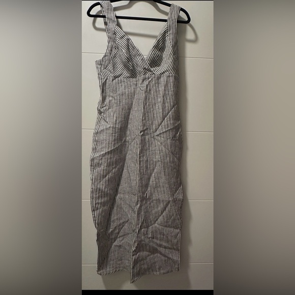 Reformation Gray Striped Midi Dress - Picture 2 of 3